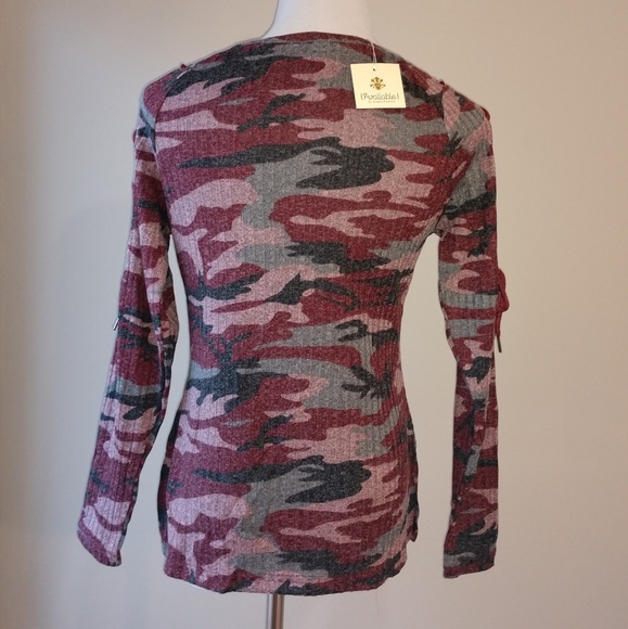 Burgundy Camouflage Long Sleeve • - Picture 3 of 8